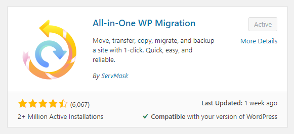 All-In-One WP Migration