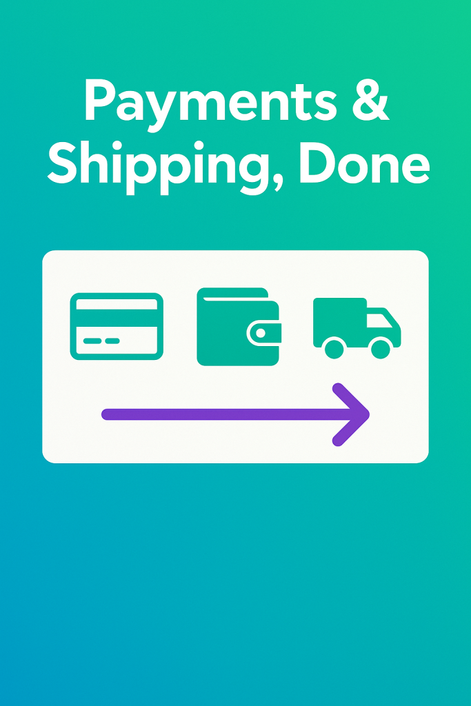 Stripe, Square, Wallets, Taxes & Shipping Rules—Handled